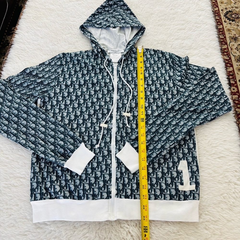Christian Dior Vintage Trotter Blue/White Hoodie Jacket EU 38 US 6 - Picture 15 of 16